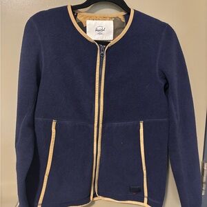 Herschel Navy Fleece Jacket with Tan and Camo Lining
